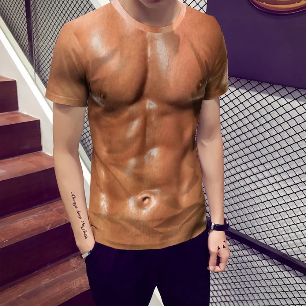 New Man Fashion 3D Print Muscle Funny T-Shirt - Image 6