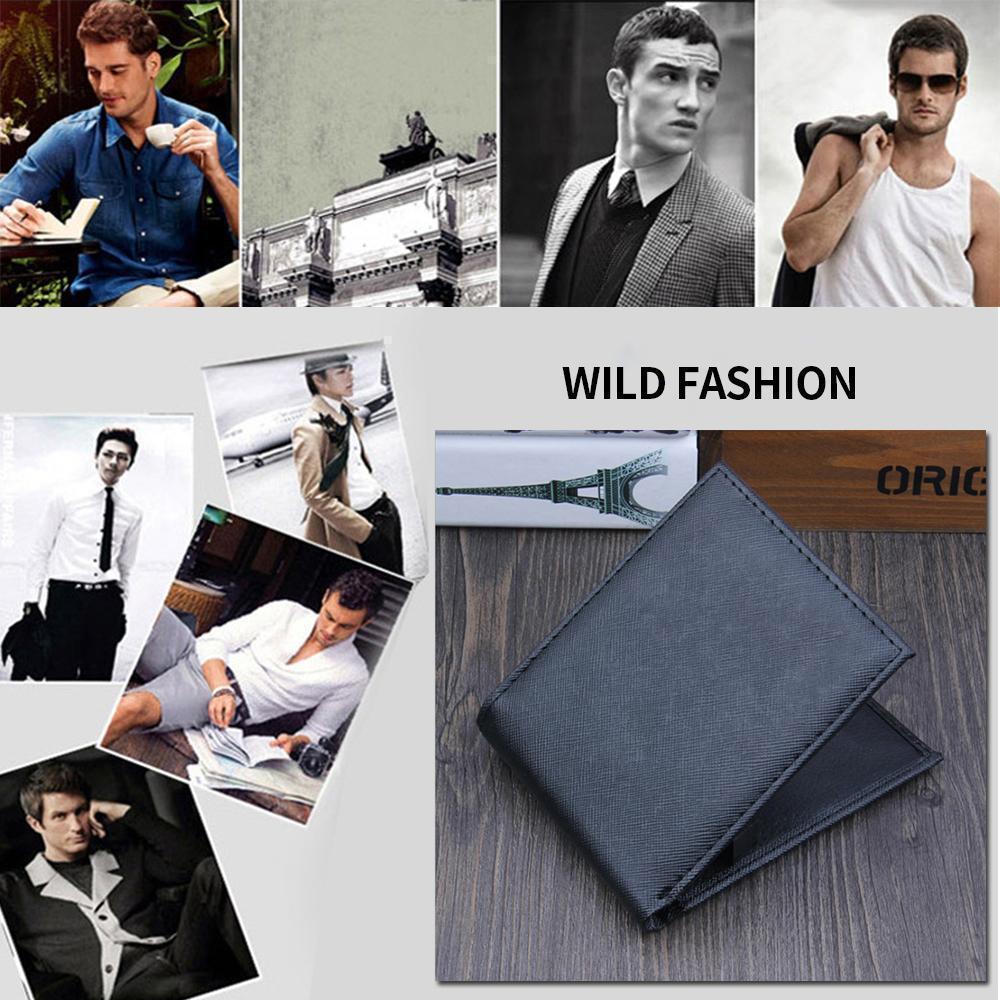 New PU Cross Pattern Men's wallet - Image 3