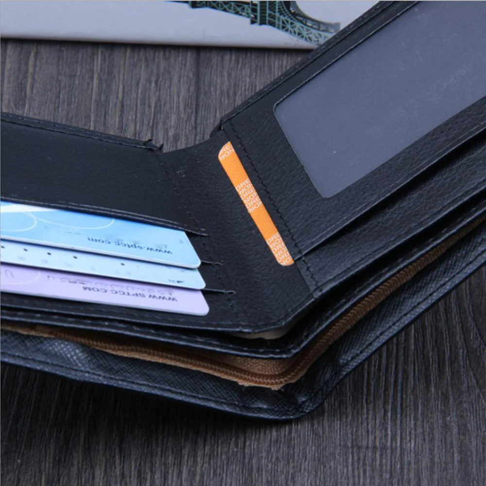 New PU Cross Pattern Men's wallet - Image 4