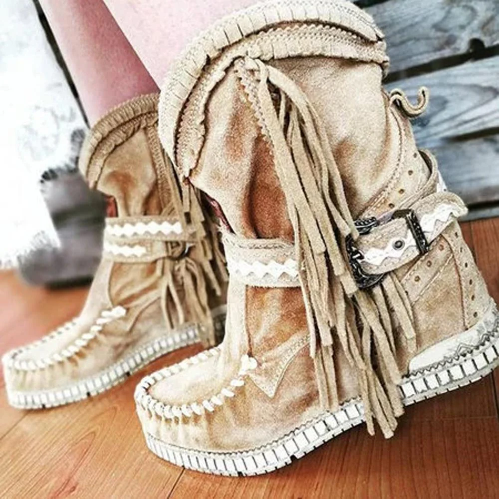 New Women's Tassel Faux Suede Winter Boots - Image 11