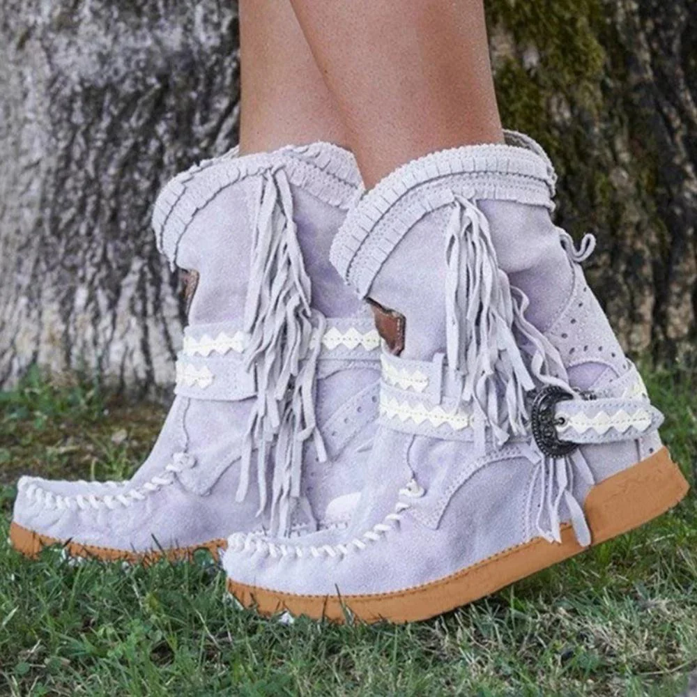 New Women's Tassel Faux Suede Winter Boots - Image 5