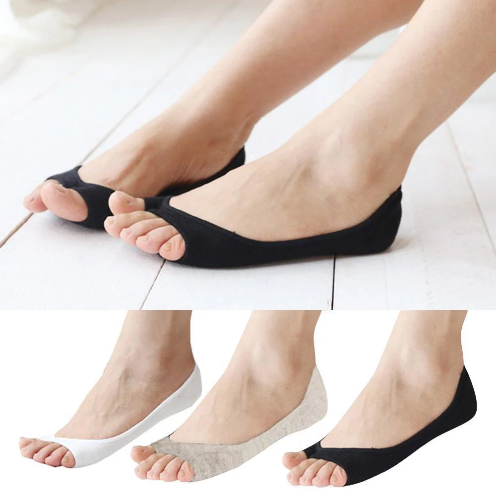 Open-toed Silicone Pad Liner Socks - Image 4