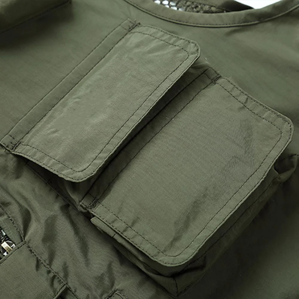 Outdoor Lightweight Mesh Fabric Vest with 16 Pockets - Image 10