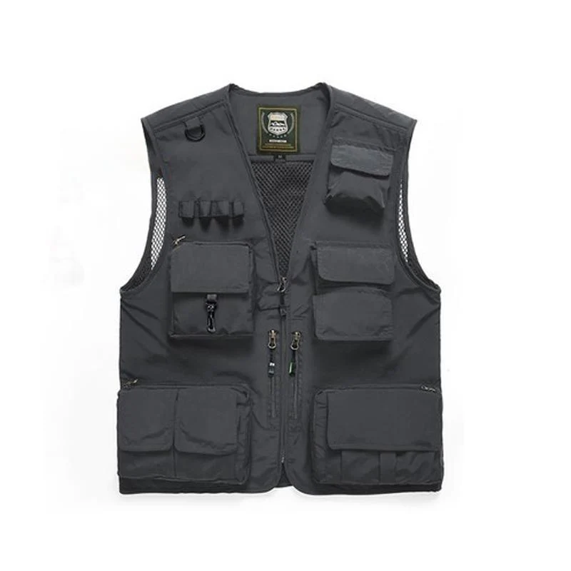 Outdoor Lightweight Mesh Fabric Vest with 16 Pockets - Image 18
