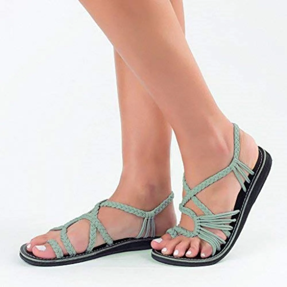 Palm Leaf Flat Sandals for Women, 1 Pair - Image 3
