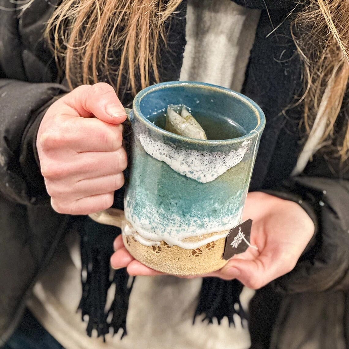 Paw Print Ocean Shoreline Mug - Image 4