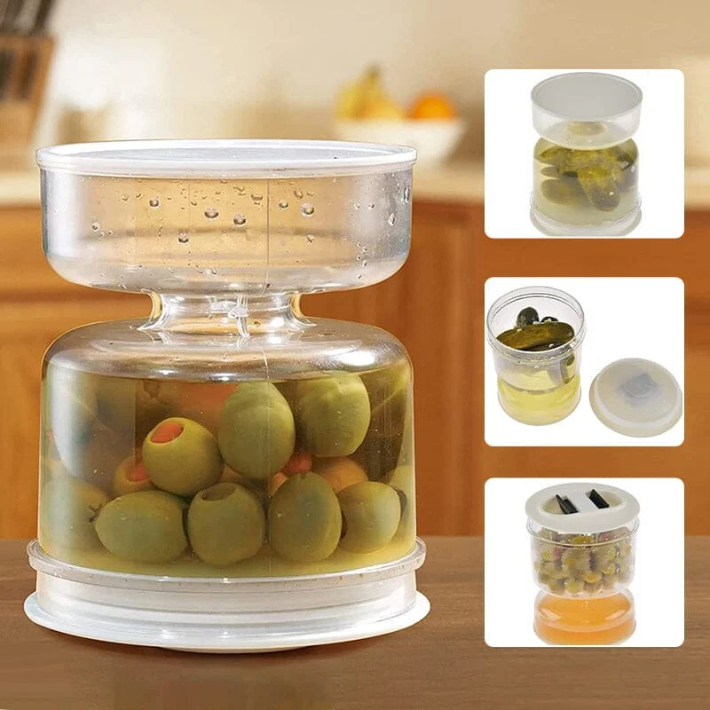 š„2023 Hot Saleš„Pickle and Olives Jar Container with Strainer - Image 2