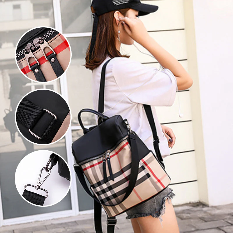 Plaid Dual-purpose Backpack for Women - Image 10
