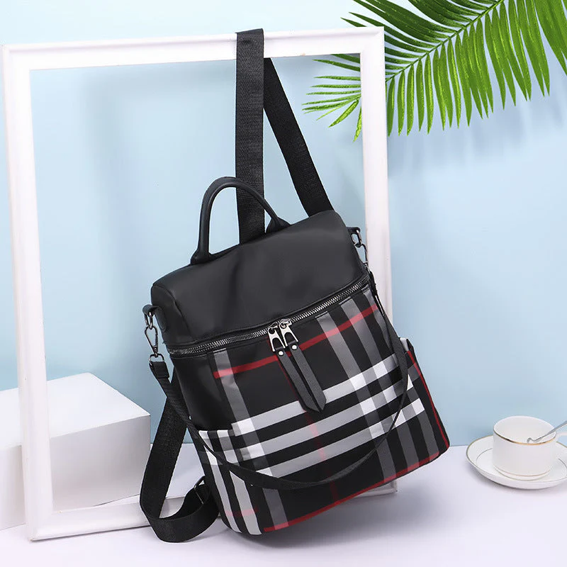 Plaid Dual-purpose Backpack for Women - Image 12