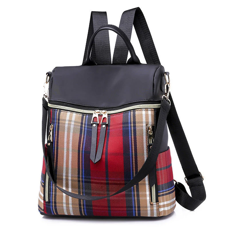 Plaid Dual-purpose Backpack for Women - Image 13