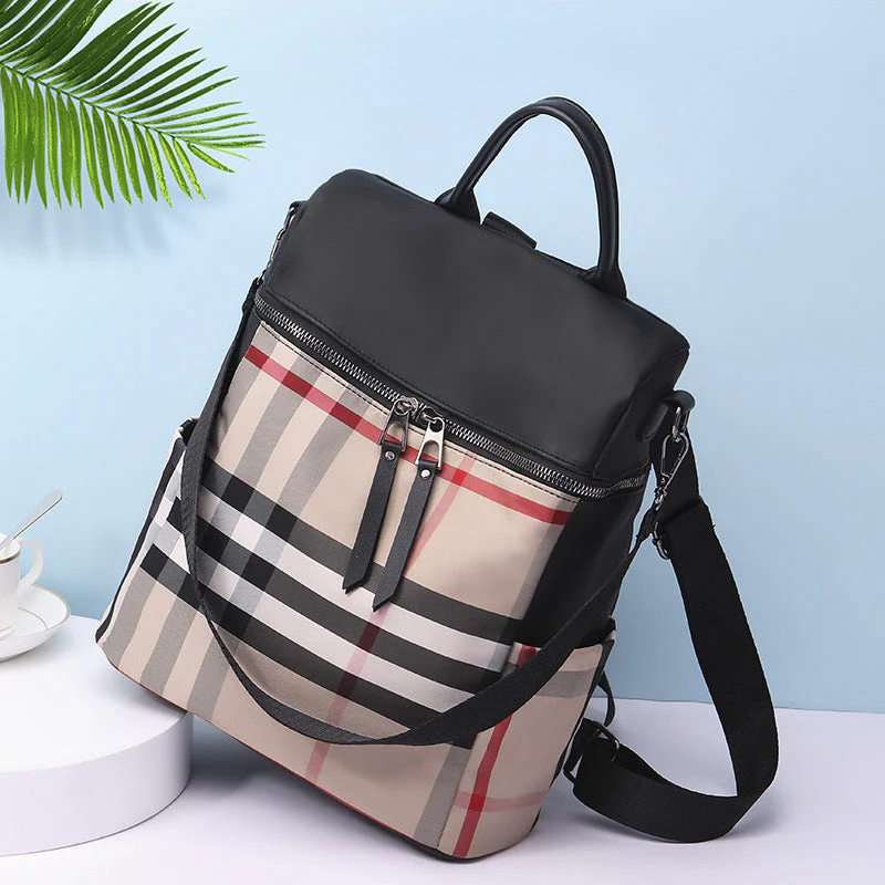 Plaid Dual-purpose Backpack for Women - Image 14