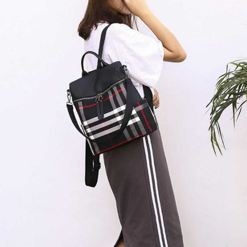 Plaid Dual-purpose Backpack for Women - Image 6