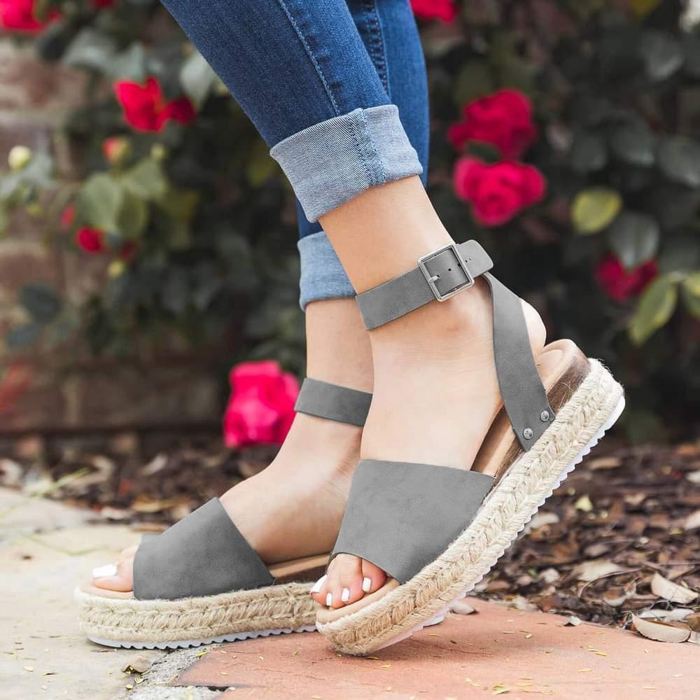 Platform Peep Toe Wedged Sandals - Image 4