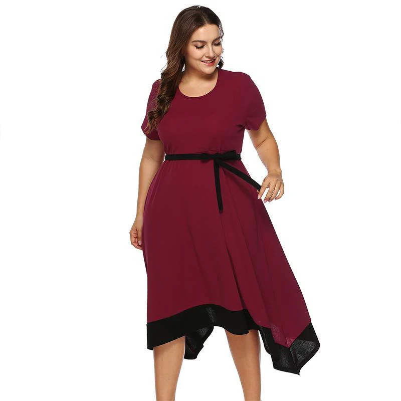 Plus Size Bow Belt Dress - Image 2
