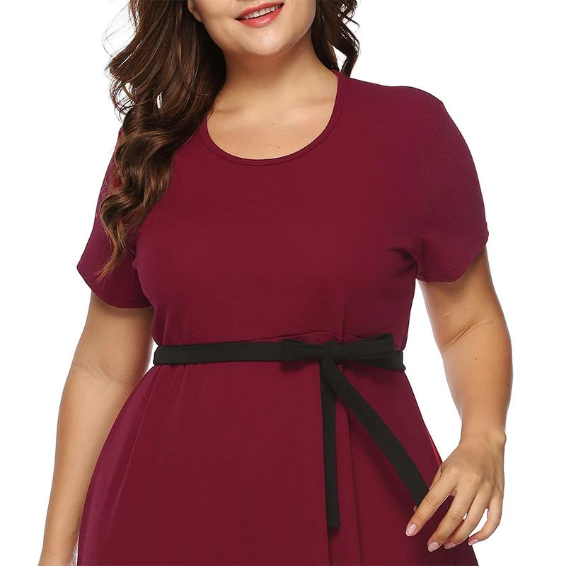 Plus Size Bow Belt Dress - Image 6