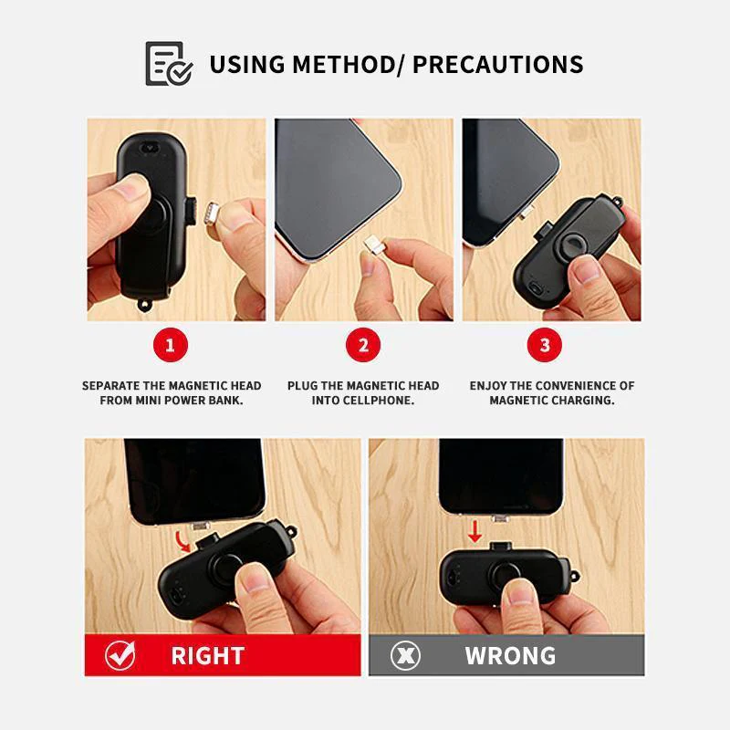 Portable charger with magnetic head for iPhone / Android / Type-C - Image 5
