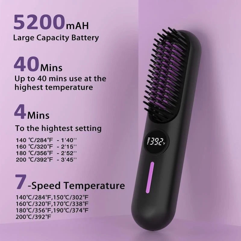 Portable Cordless Straightener Brush - Image 12