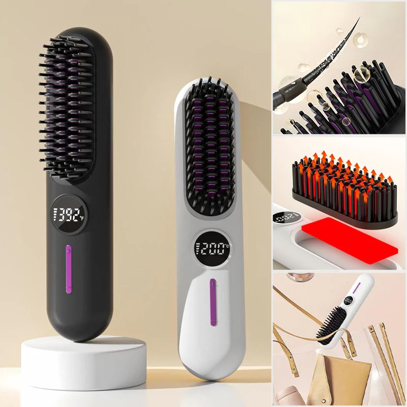 Portable Cordless Straightener Brush - Image 2