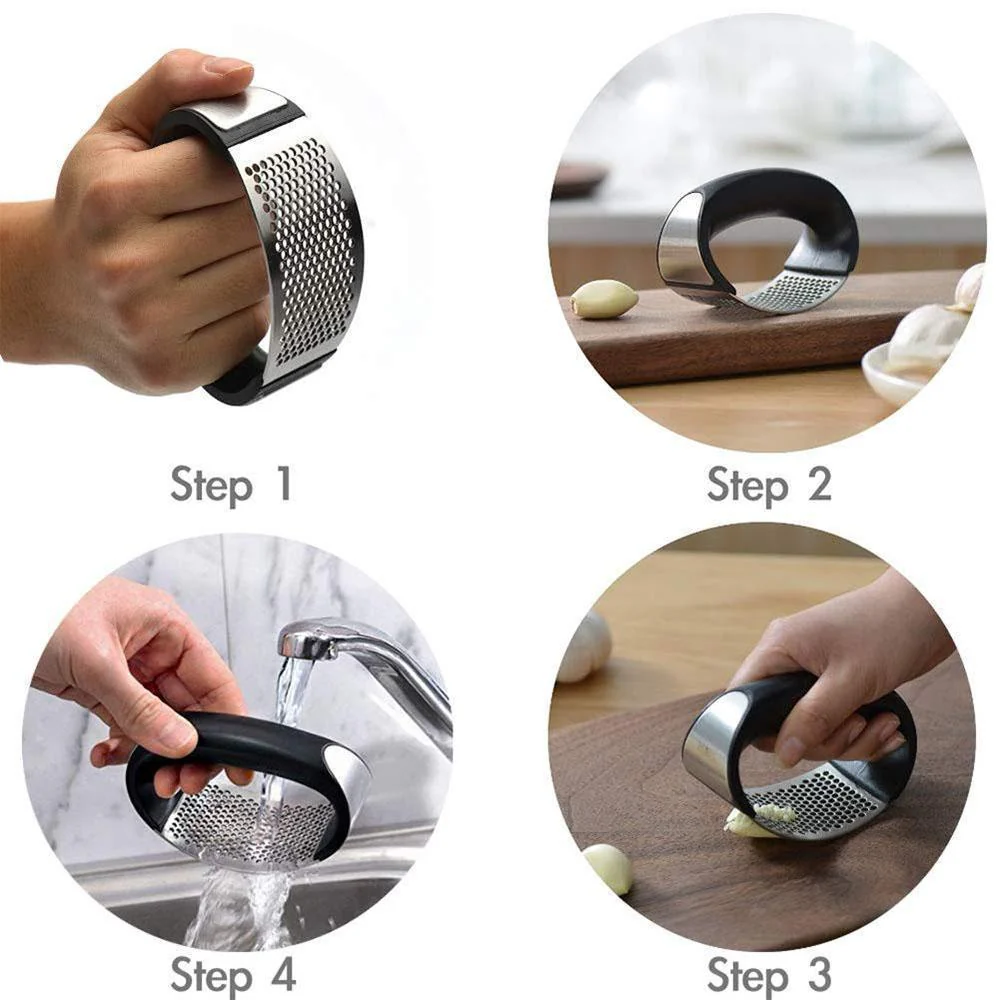 Premium Stainless Steel Garlic Press, Garlic Press Cooking Tool - Image 6