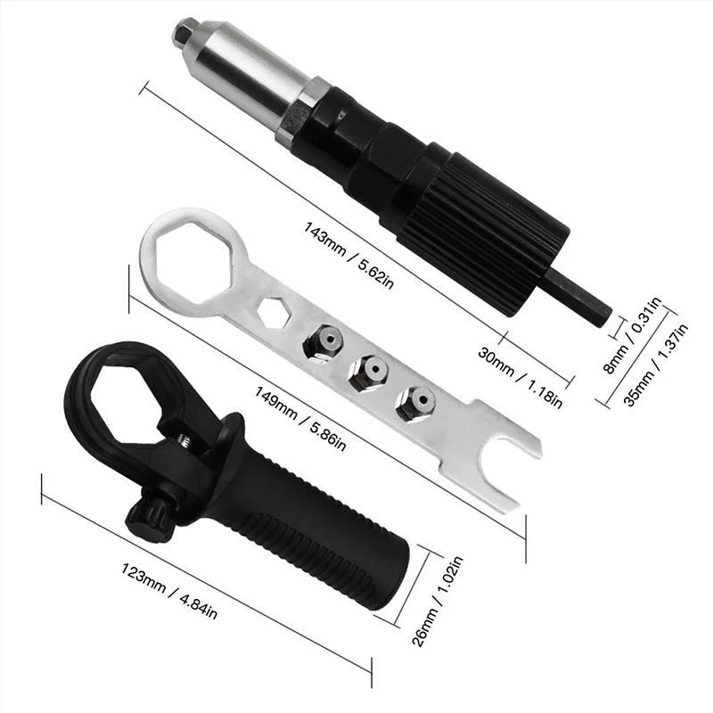 【🔥50% OFF🔥】Professional Rivet Gun Adapter Kit 🛠With 120 PCS RIVET WITH BOX - Image 3