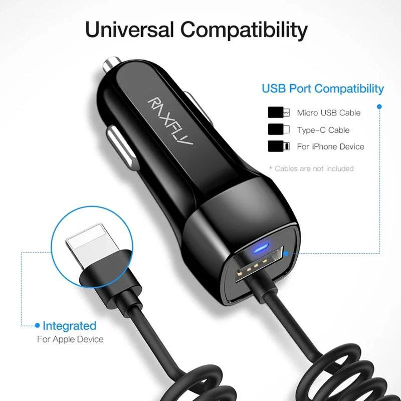RAXFLY USB Car Charger for Cellphone - Image 5