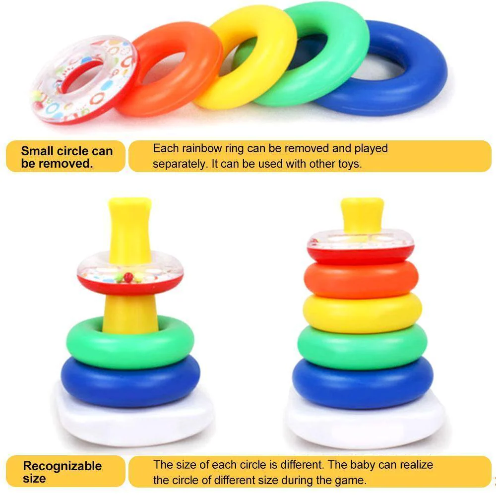Rock-a-Stack toys rainbow tower Stacked blocks - Image 4