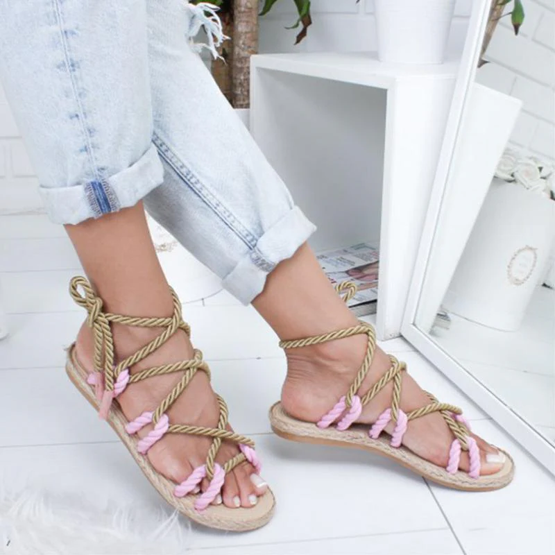 Roman Style Flat Sandals - Image 4