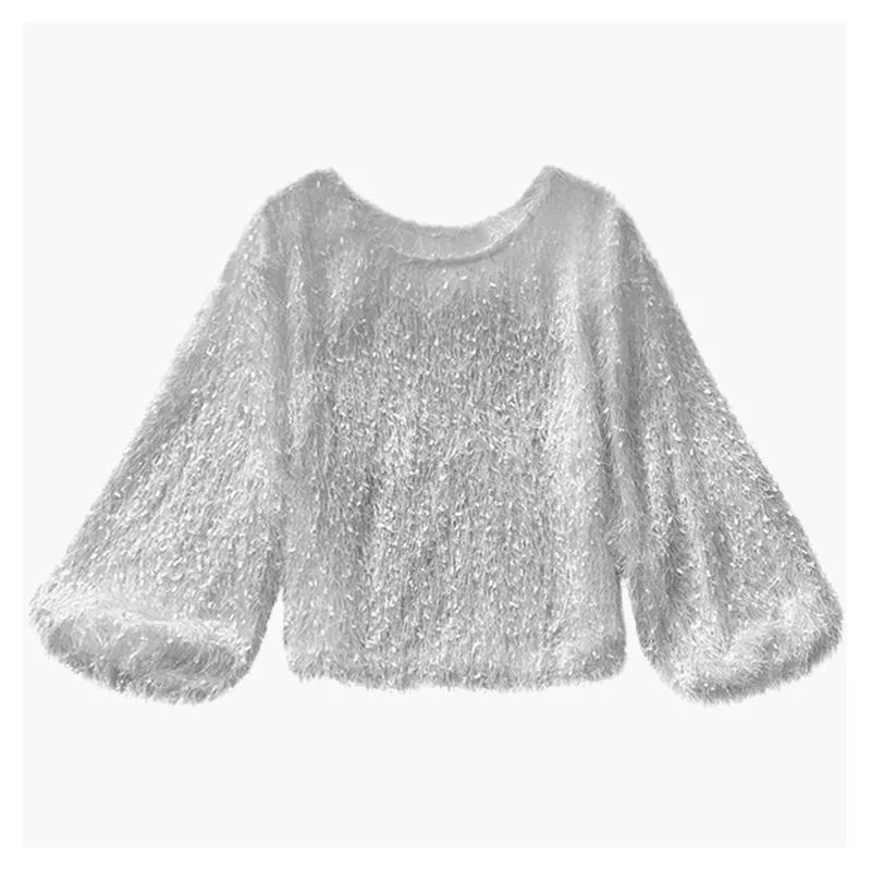 Round Neck Fluffy Pullover - Image 10