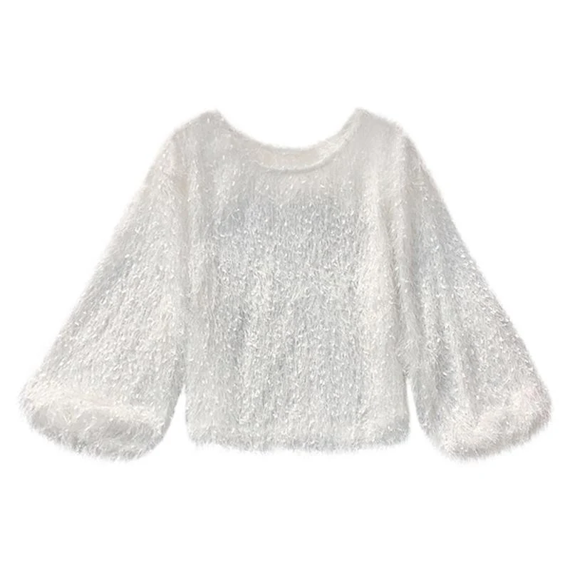 Round Neck Fluffy Pullover - Image 11