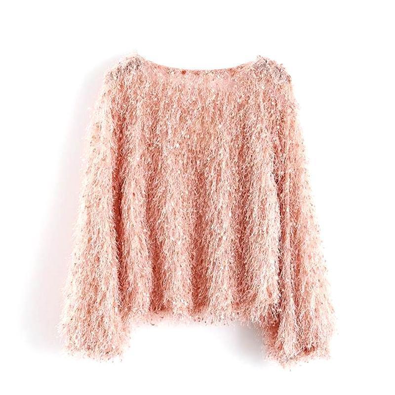 Round Neck Fluffy Pullover - Image 12