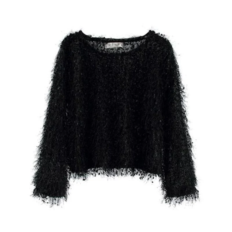 Round Neck Fluffy Pullover - Image 13