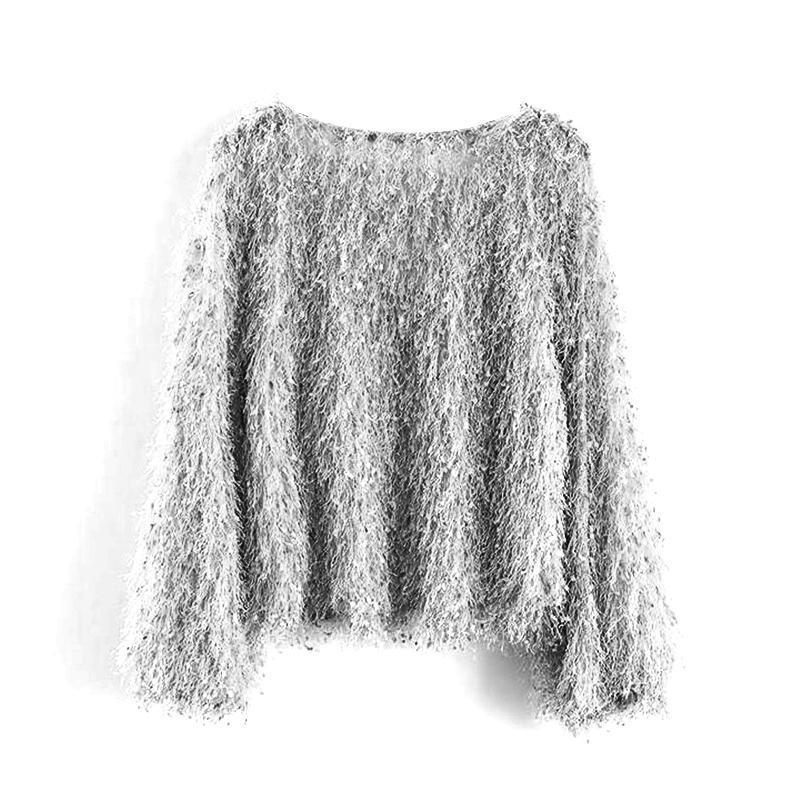 Round Neck Fluffy Pullover - Image 9