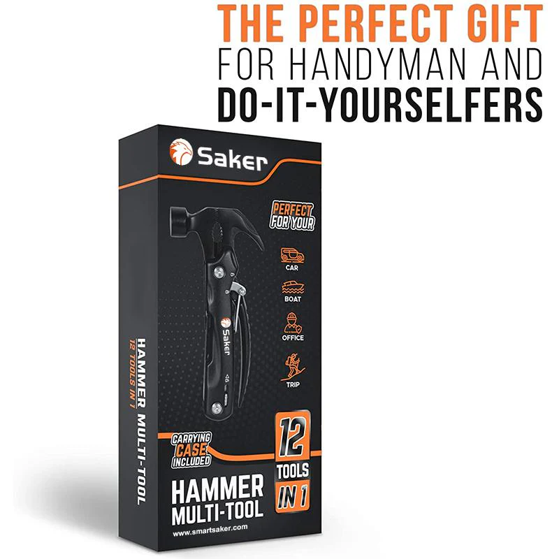 Saker Multi-Functional 12 in 1 Mini Hammer Camping Gear Survival Tool - Image 2