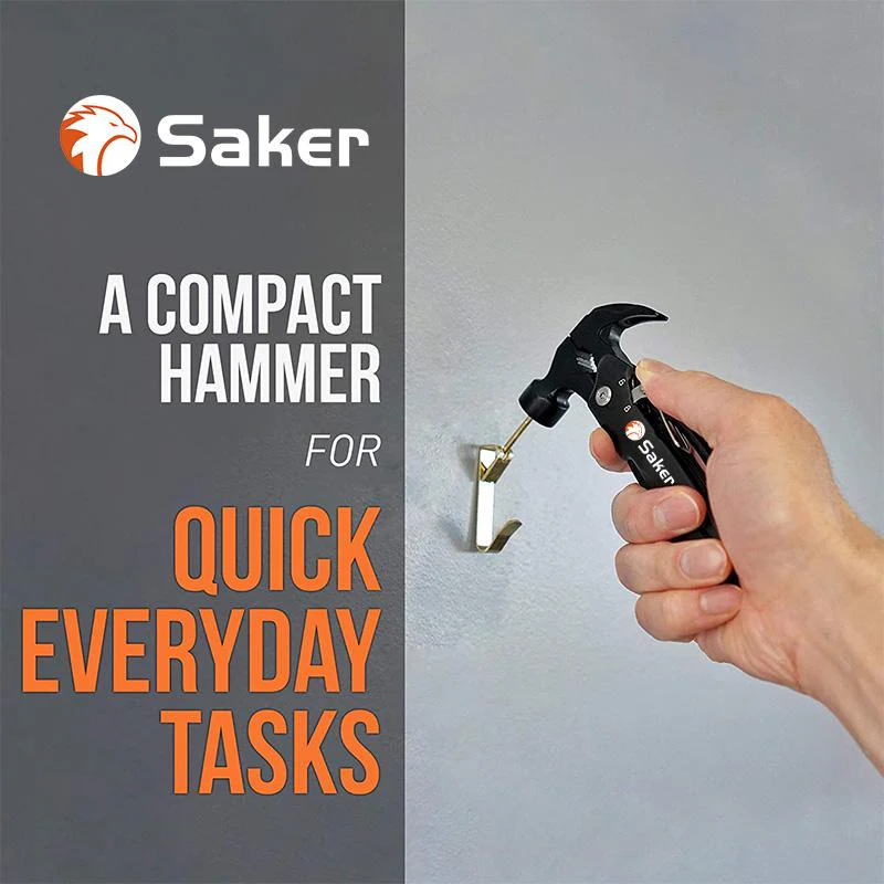 Saker Multi-Functional 12 in 1 Mini Hammer Camping Gear Survival Tool - Image 6