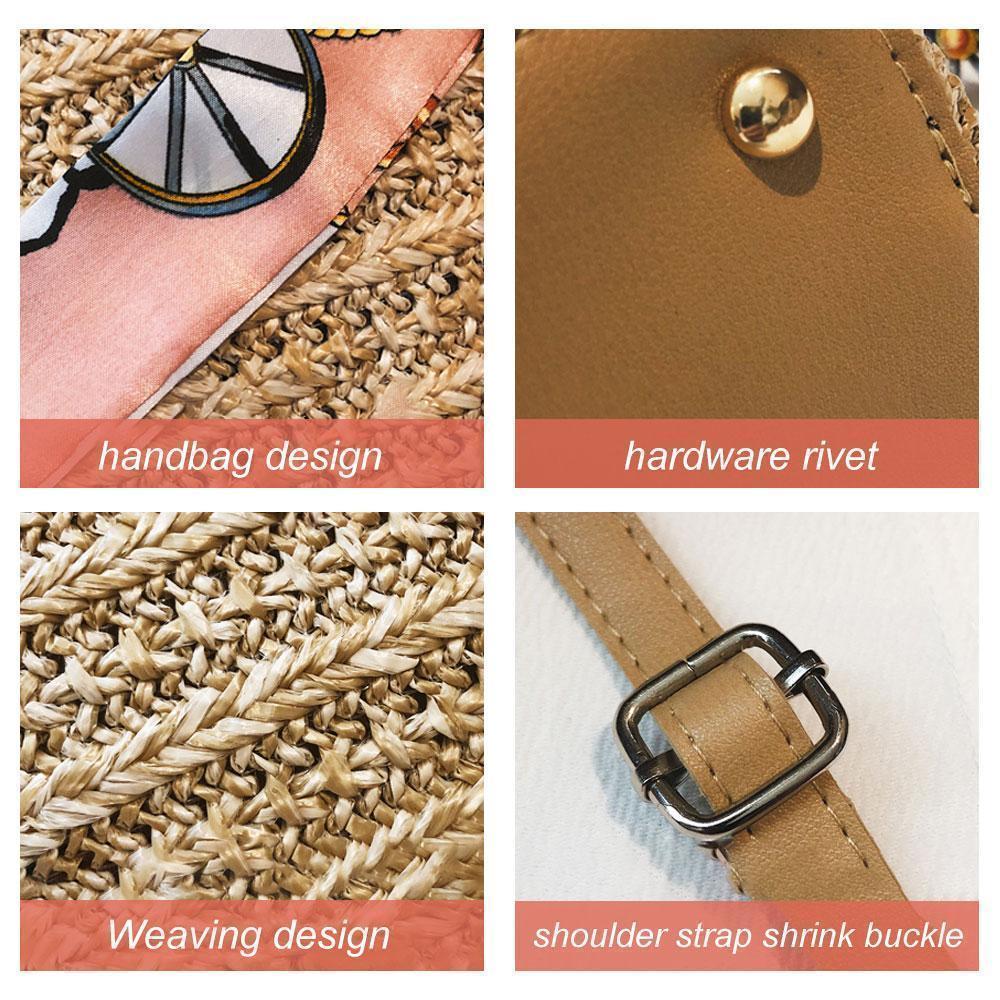Scarf Daily Rattan Bag Shoulder Bag - Image 4
