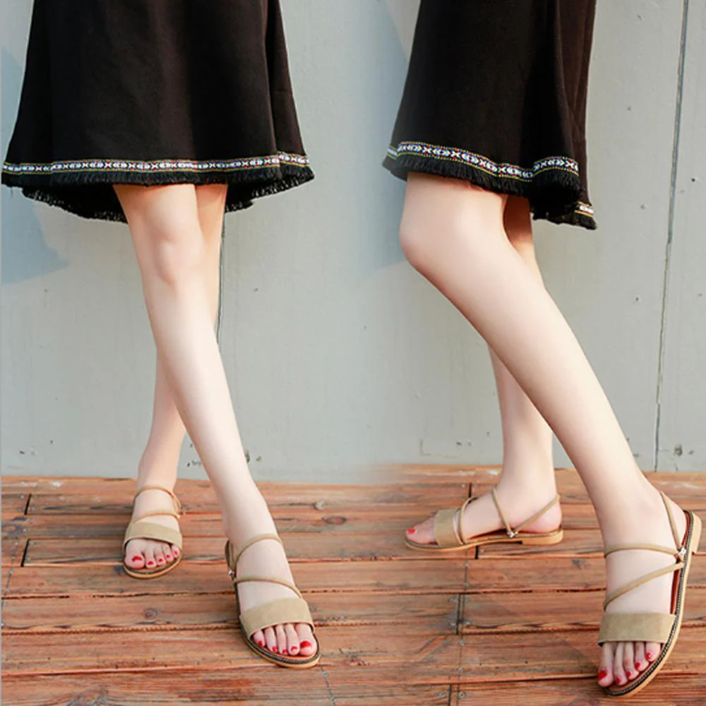 Seaside Flat Bottom Sandals Flower Elastic Sandals - Image 12