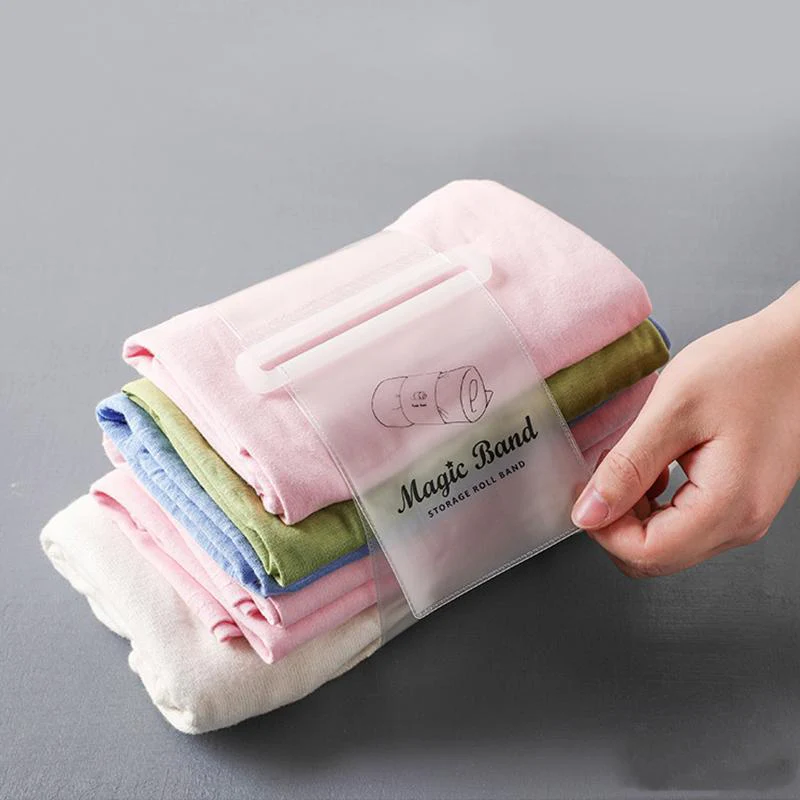 Self-adhesive Clothes Storage Roll-up Straps - Image 10
