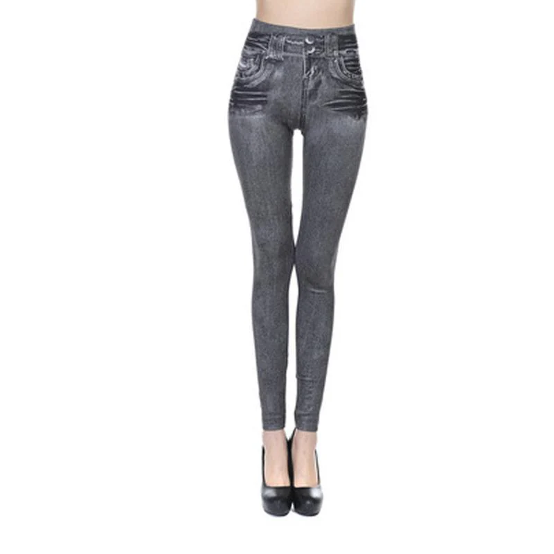 Sexy Imitation Jean Skinny Jeggings Skinny Pants - Image 10