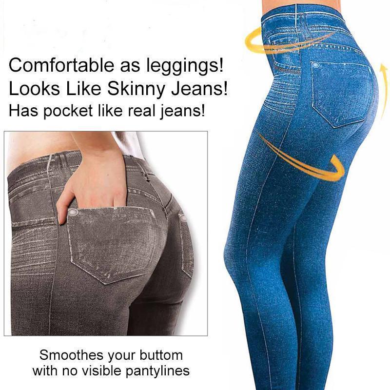 Sexy Imitation Jean Skinny Jeggings Skinny Pants - Image 4
