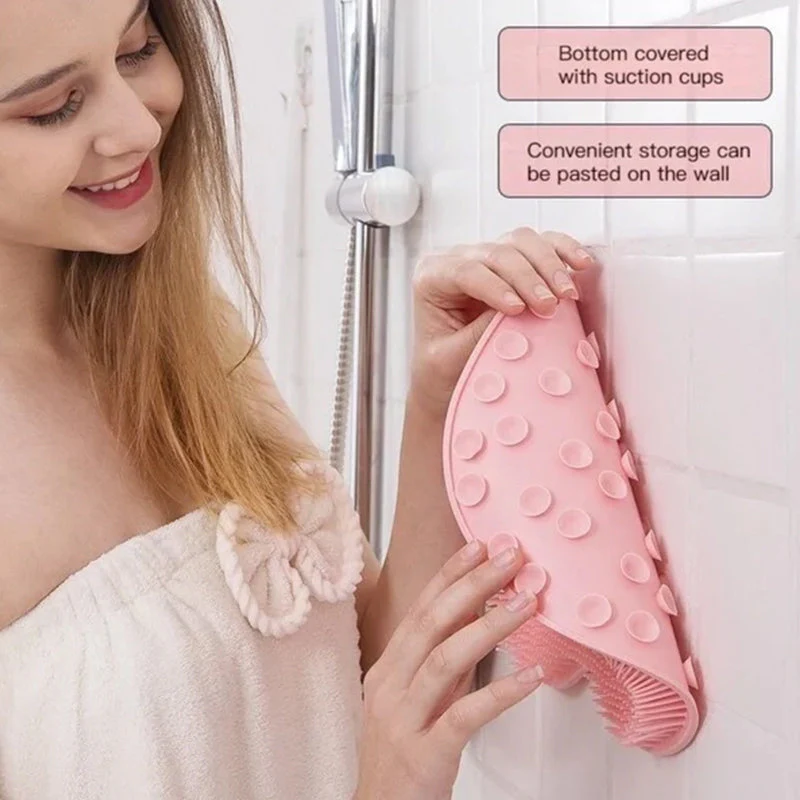 Shower Foot & Back Scrubber, Anti-Skid Bathroom Silicone Massage Pad - Image 2