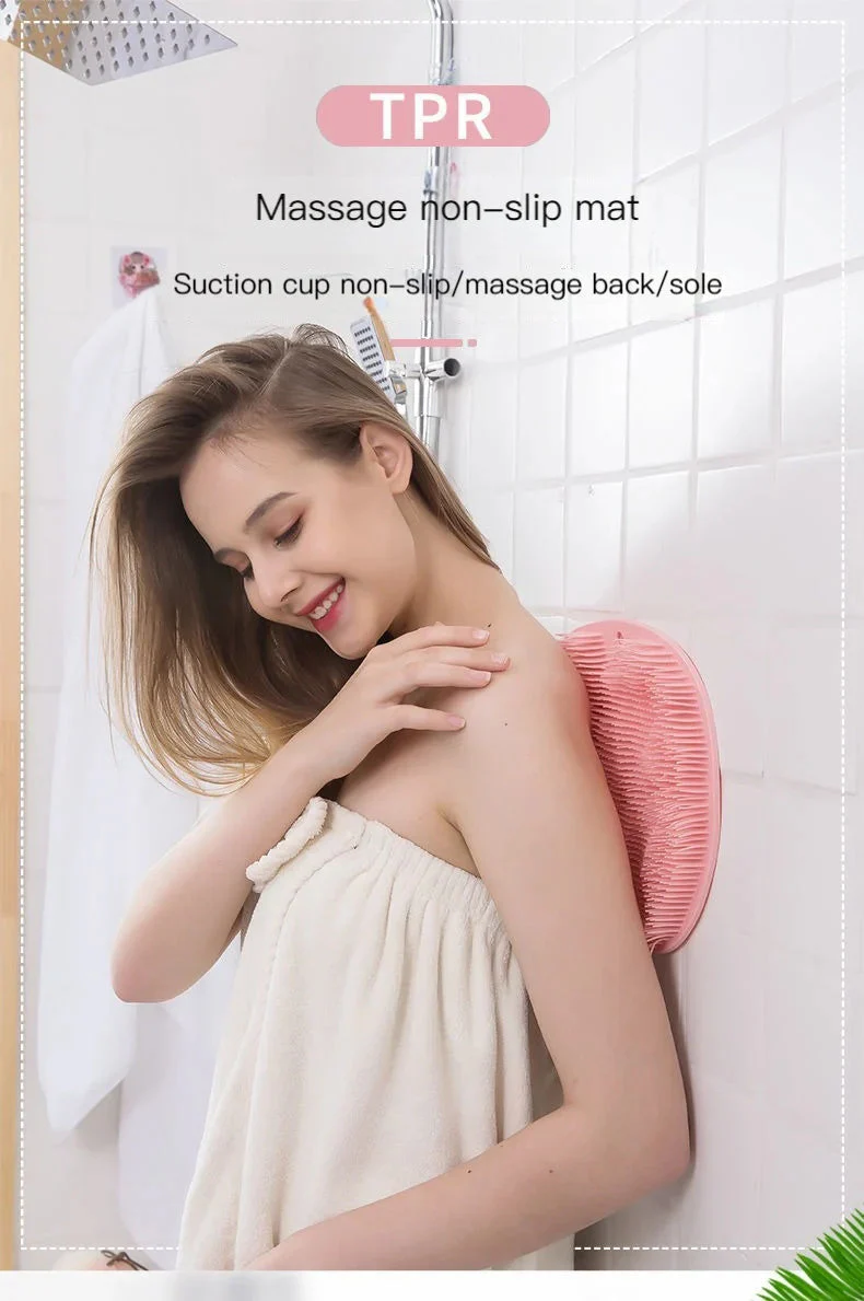 Shower Foot & Back Scrubber, Anti-Skid Bathroom Silicone Massage Pad - Image 9
