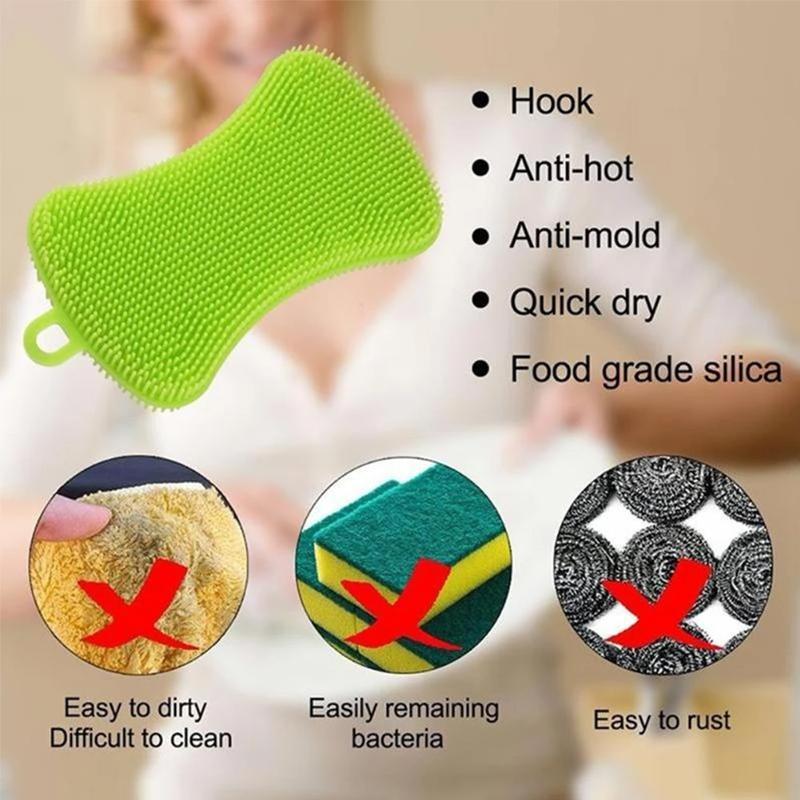 Silicone Kitchen Dishwashing Brush - Image 4