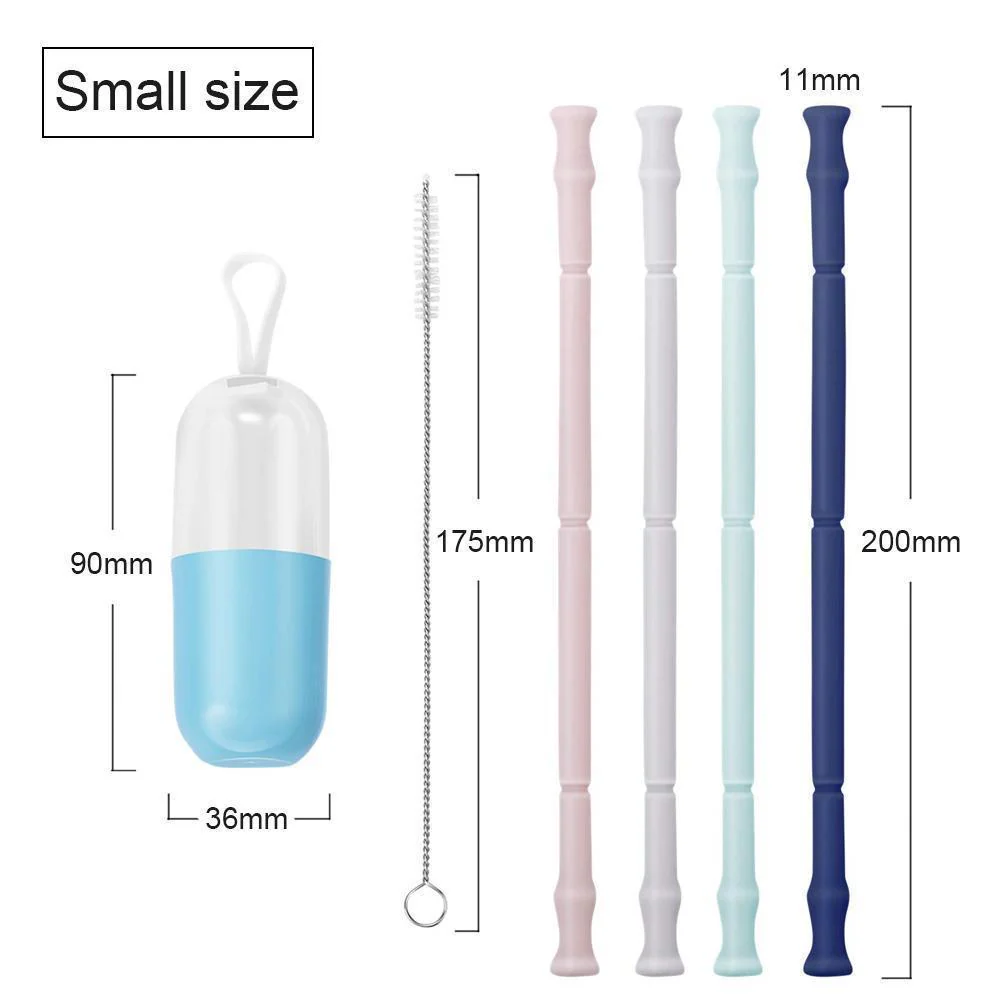 Silicone Straw Drinking Reusable,4PCS - Image 8