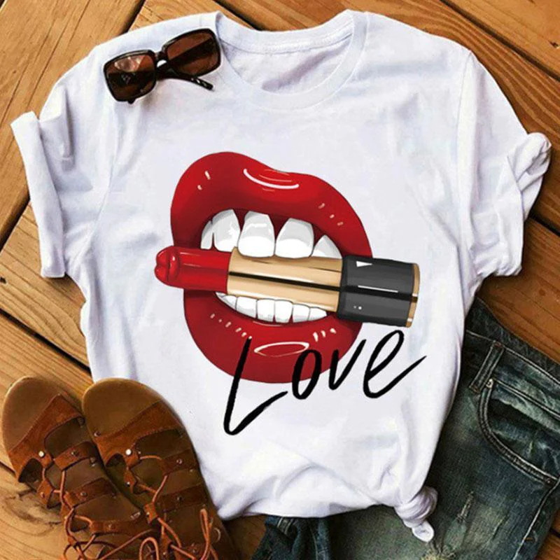 Simple Printed White T-shirt - Image 4
