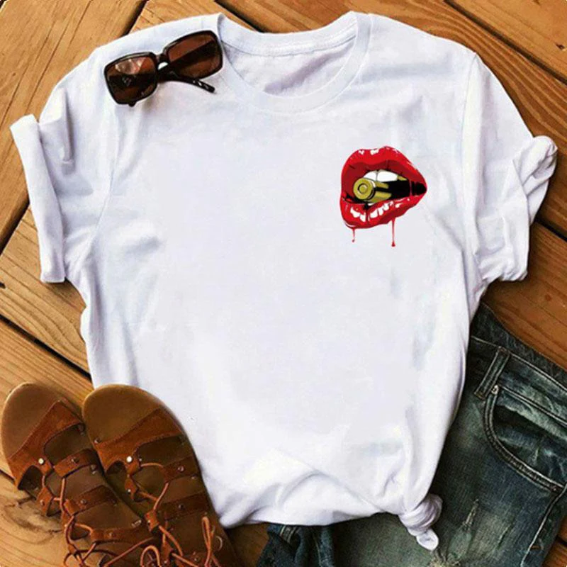 Simple Printed White T-shirt - Image 7