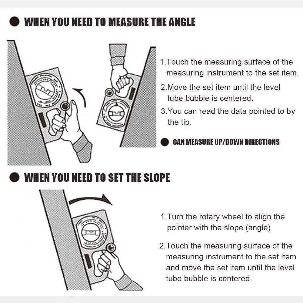 Slope Horizontal Vertical Angle Bevel Protractor Declinometer - Image 5