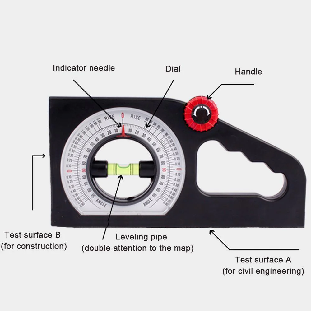 Slope Horizontal Vertical Angle Bevel Protractor Declinometer - Image 6