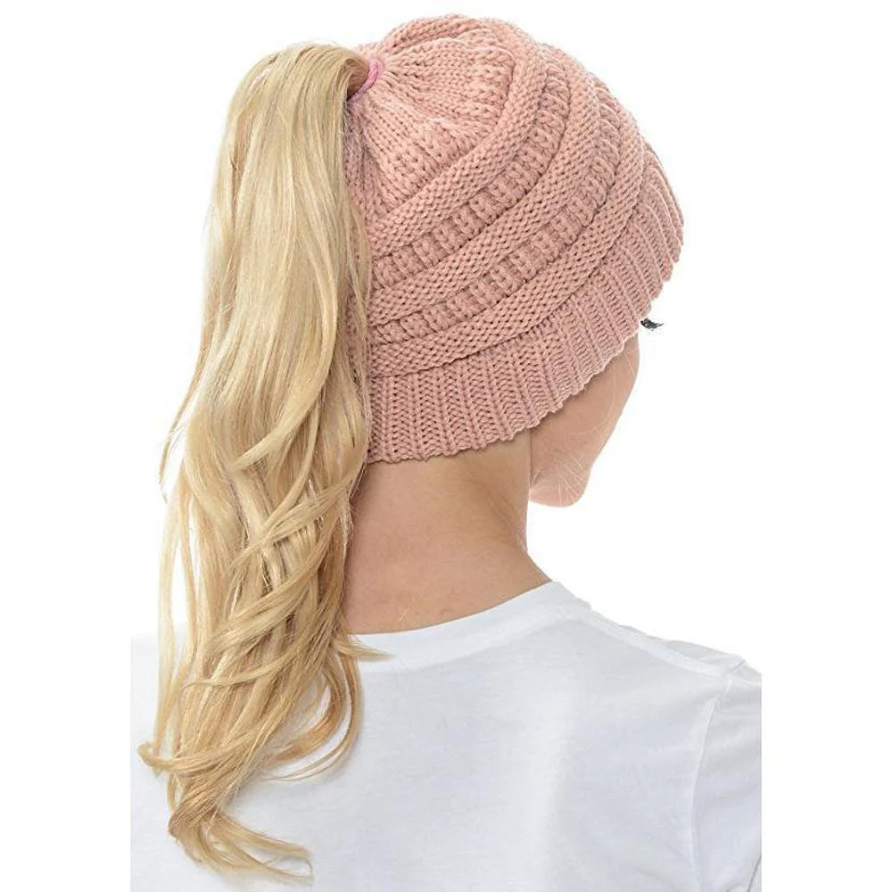Soft Knit Ponytail Beanie - Image 11