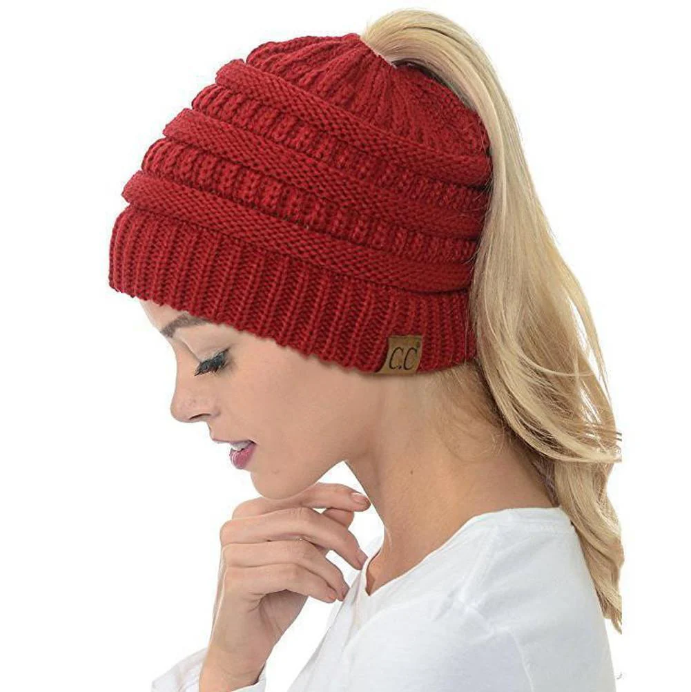 Soft Knit Ponytail Beanie - Image 2