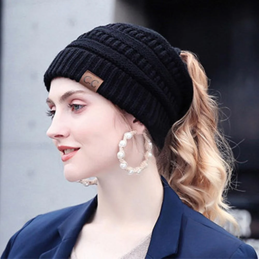 Soft Knit Ponytail Beanie - Image 7